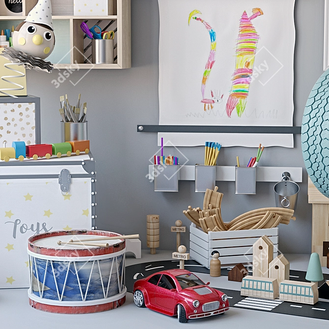 Kids Room Decor Set 3D model image 2