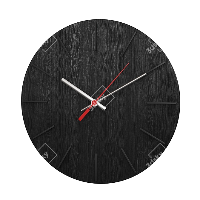 Sleek Wall Clock Set with Incredible Detail 3D model image 4