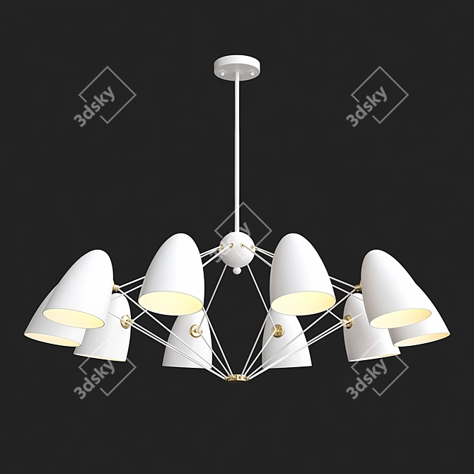 Modern Sputnik Chandelier: JLYLITE White 3D model image 1