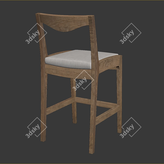 Curve Reclaimed Teak Barchair 3D model image 3