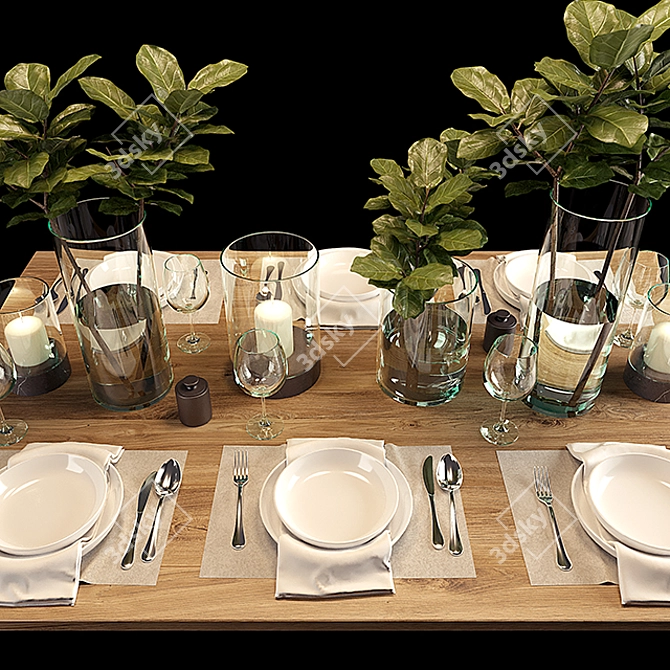 PBR Table Setting Set 3D model image 3