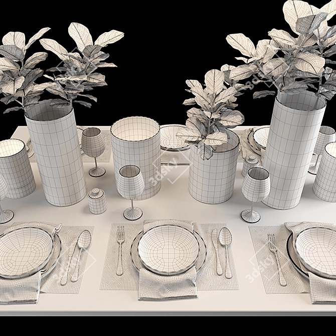 PBR Table Setting Set 3D model image 4