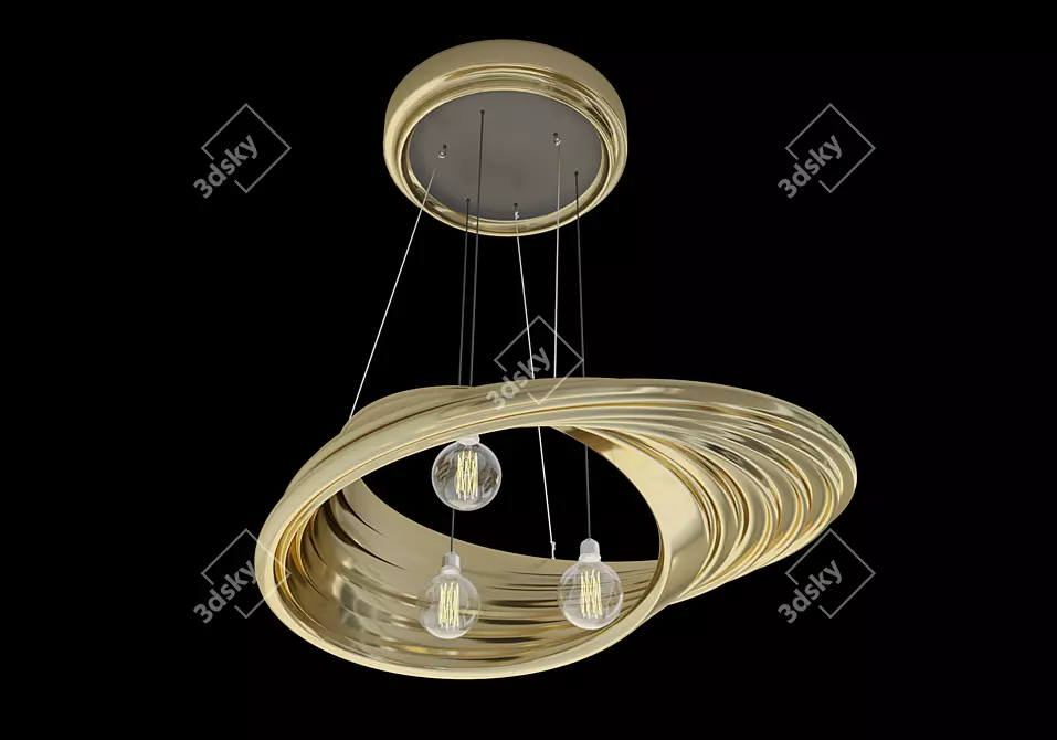 Elegant Mobius Chandelier: Contemporary Lighting 3D model image 1