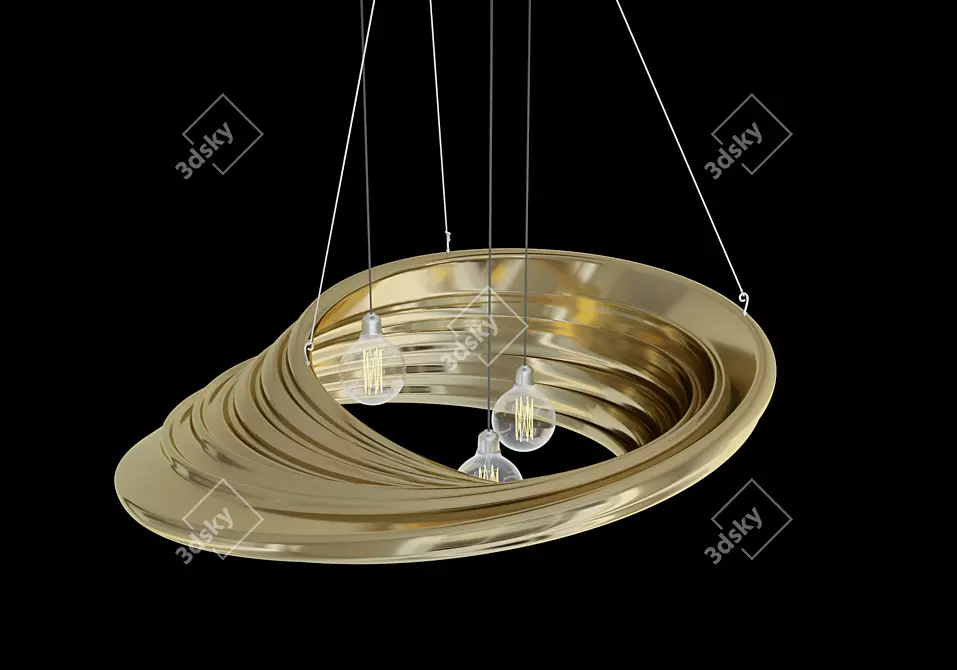 Elegant Mobius Chandelier: Contemporary Lighting 3D model image 2