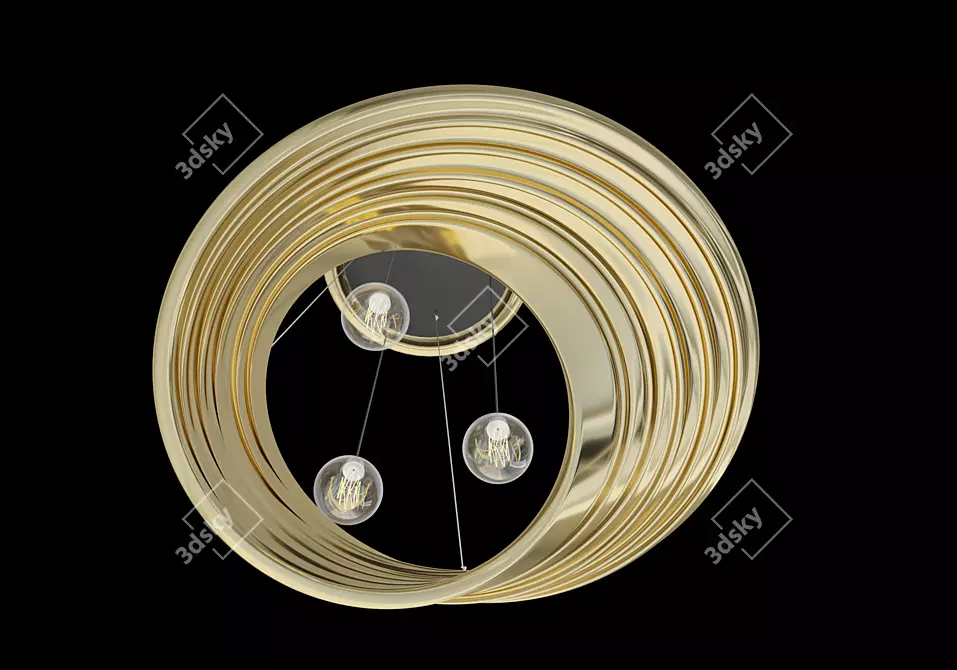 Elegant Mobius Chandelier: Contemporary Lighting 3D model image 3