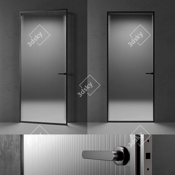 Elegant Aladin Interior Door by Glas Italia 3D model image 2