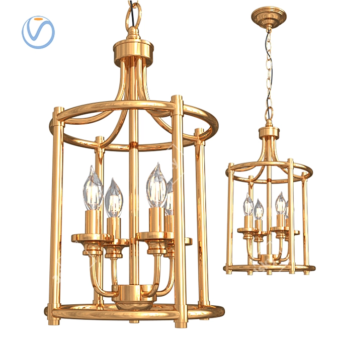 Elegant Vintage Chandelier 3D model image 1