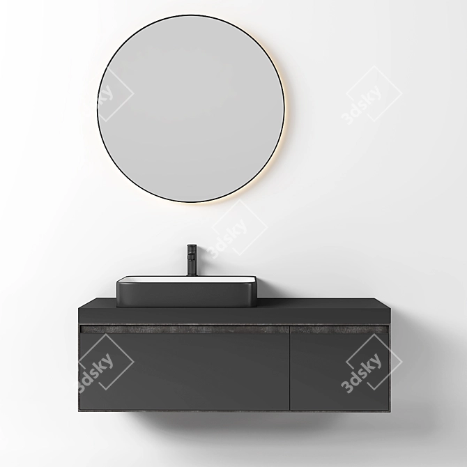 Sleek Bathroom Vanity - No. 035 3D model image 1