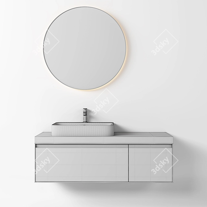 Sleek Bathroom Vanity - No. 035 3D model image 3