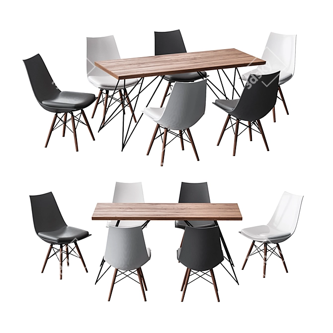 4union Dining Set: Elegant, Modern, and Functional 3D model image 3