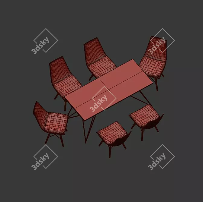 4union Dining Set: Elegant, Modern, and Functional 3D model image 4