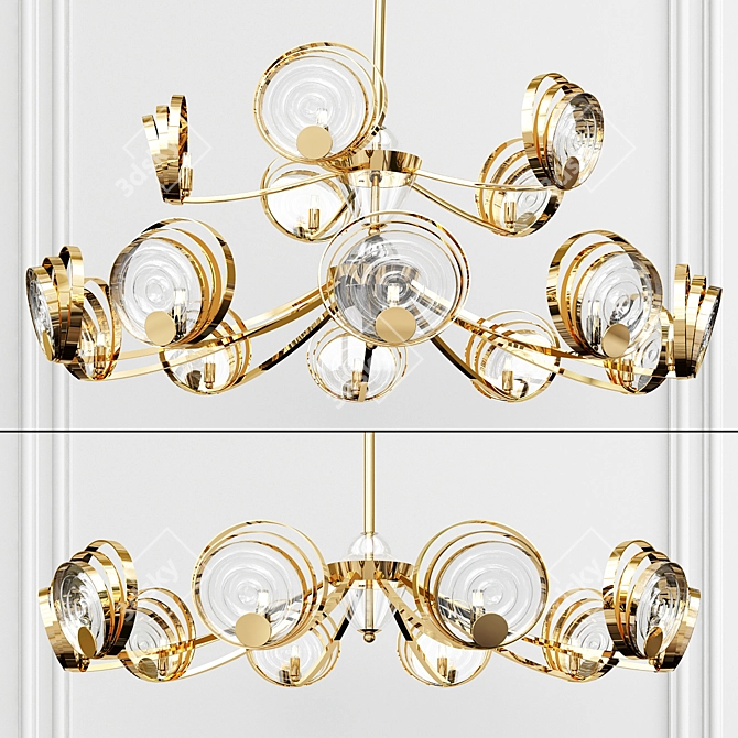 Elegant Golden ISTAN Chandelier 3D model image 2