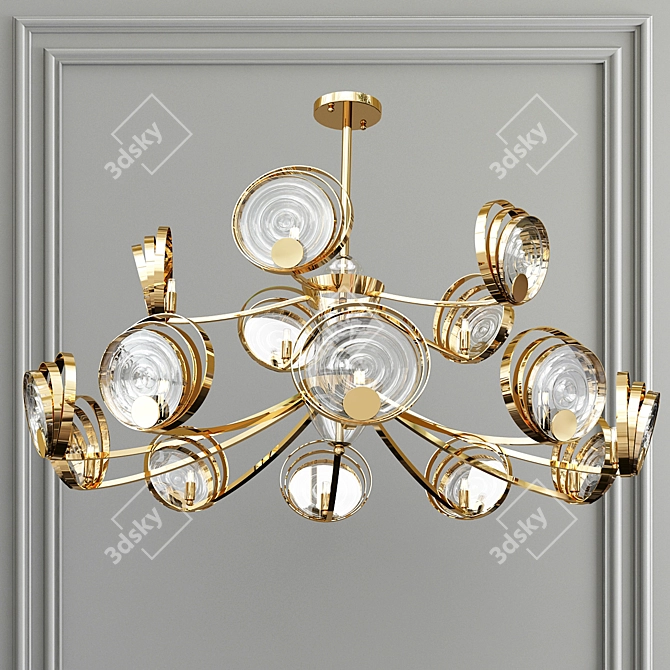 Elegant Golden ISTAN Chandelier 3D model image 3