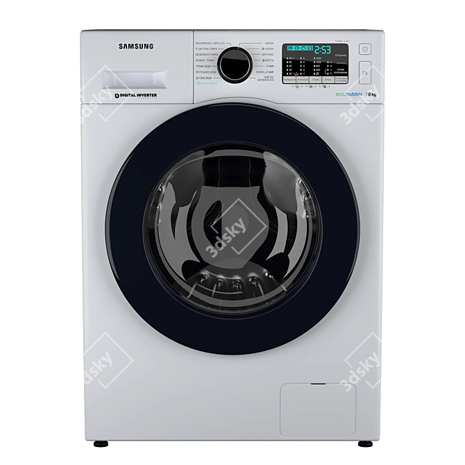 Samsung WW70J52E02W, Slim Washing Machine 3D model image 1