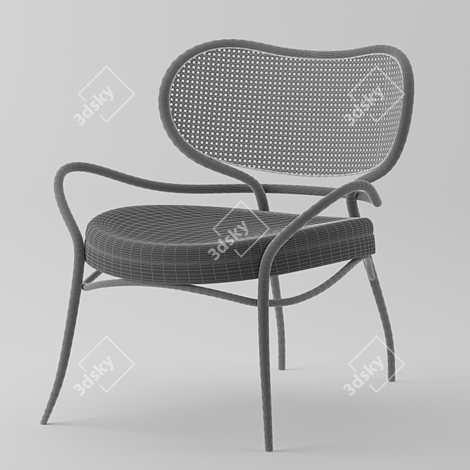 Nigel Coates Lehnstuhl Chair: Sophisticated Design with Refined Cane Backrest 3D model image 3