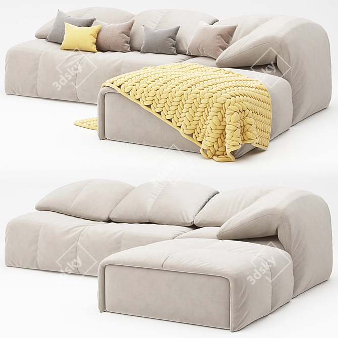 Sleek Modern Corner Sofa - Various Colors 3D model image 4