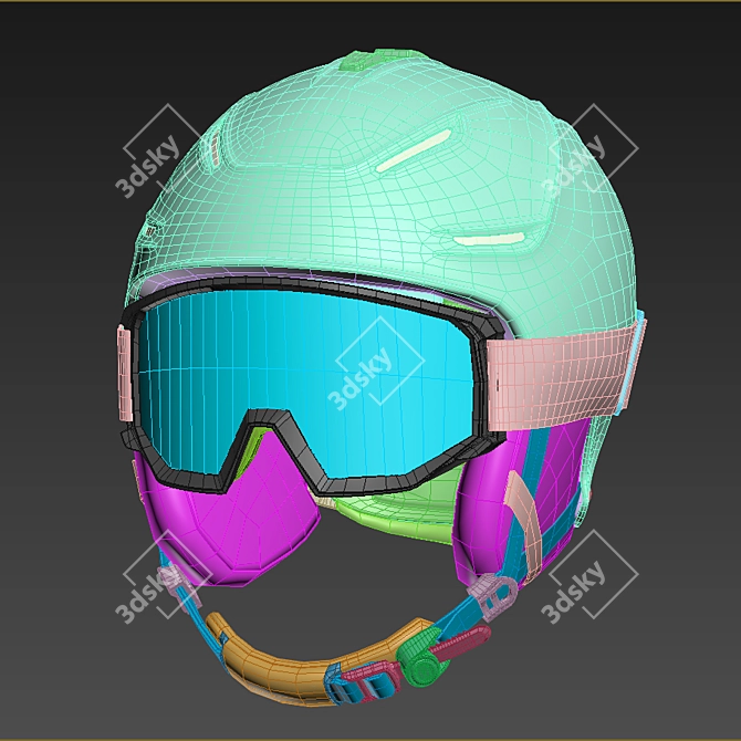 Uvex Ski Helmet and Goggles Set 3D model image 5