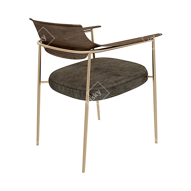 Modern Ella Dining Chair 3D model image 3