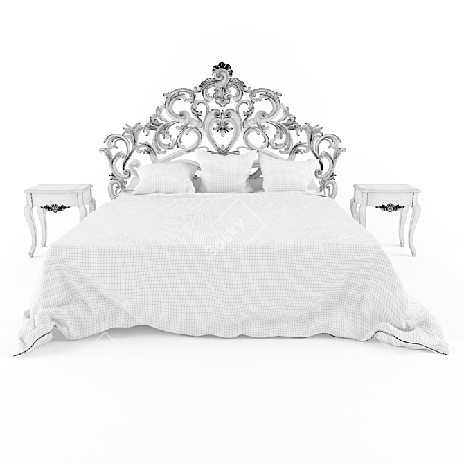 Elegant Dream Bed 3D model image 4