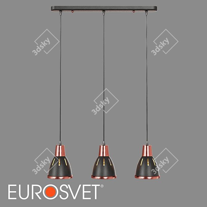 Title: Nort Black Pendant - Eurosvet 50173/3 3D model image 1