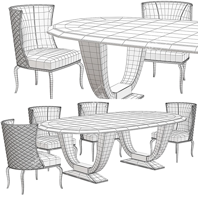 Luxury HERMES PLAZA DV Dining Table 3D model image 2