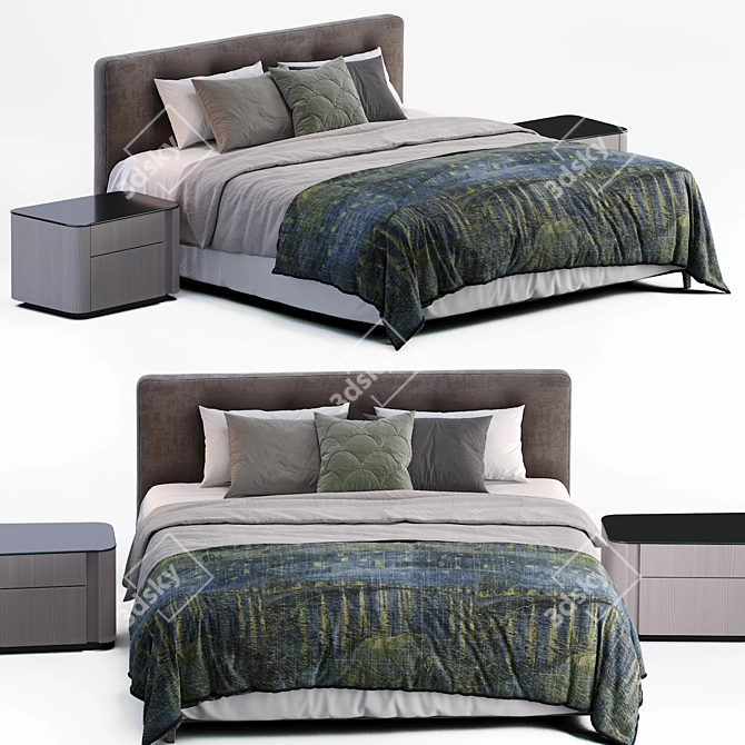 Elegant Minotti Andersen Bed 3D model image 1