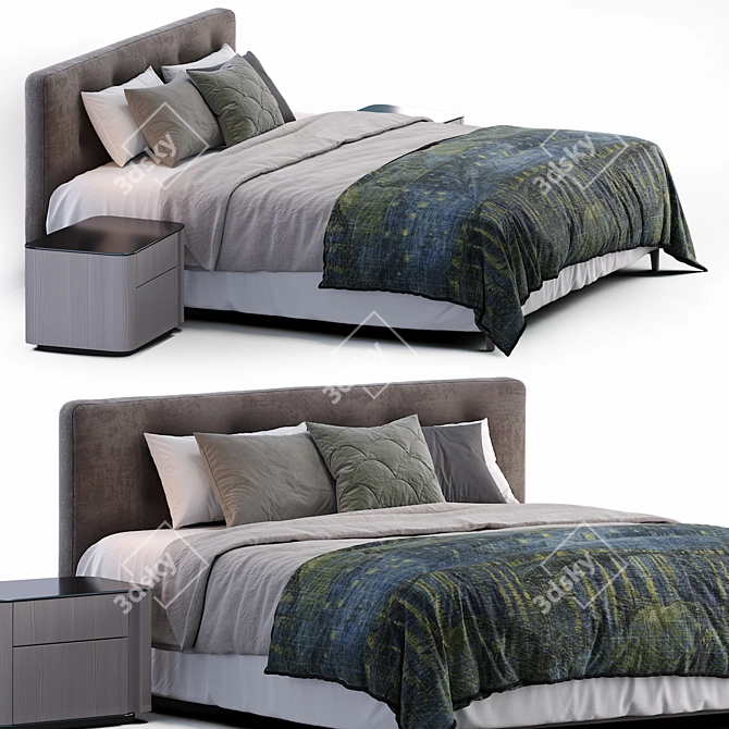 Elegant Minotti Andersen Bed 3D model image 2
