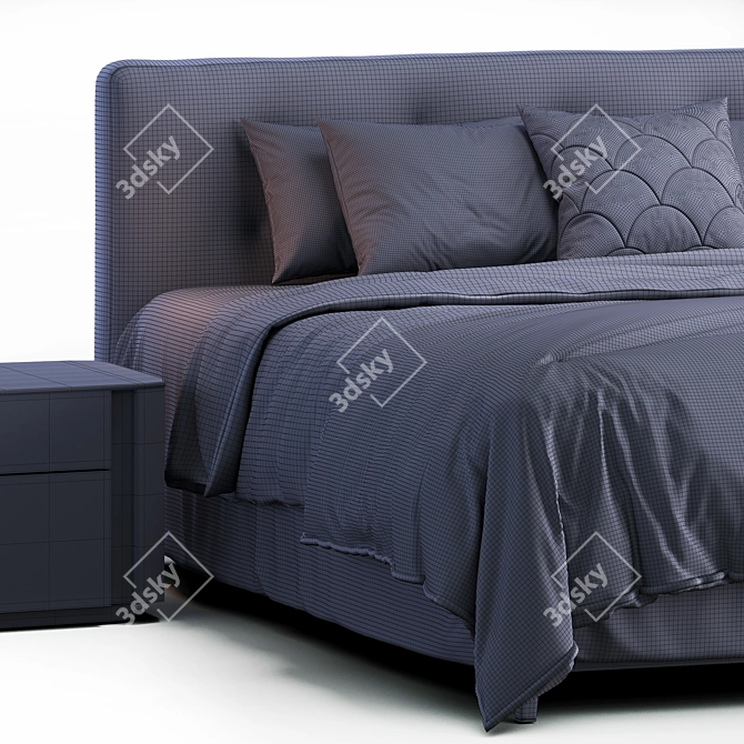 Elegant Minotti Andersen Bed 3D model image 4