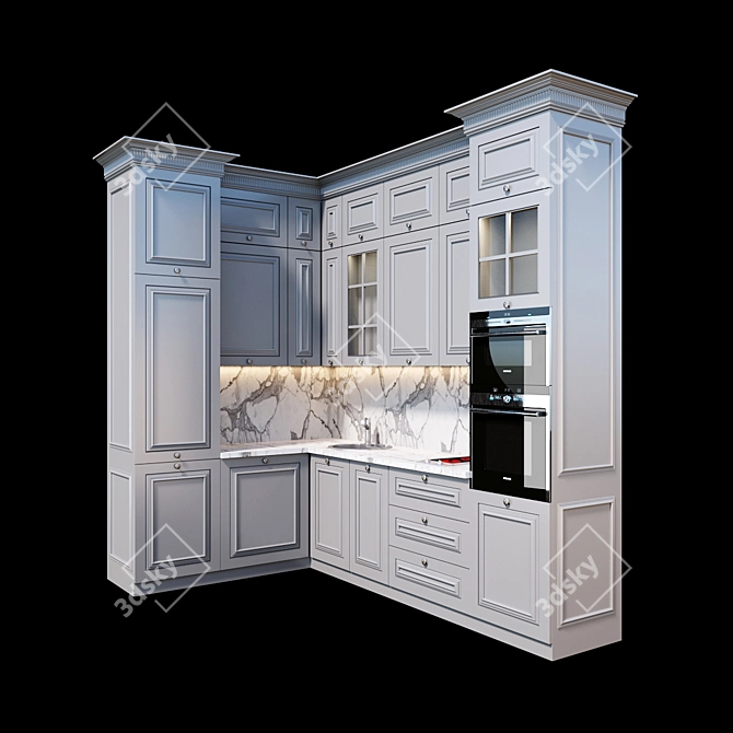 Modern Classic Kitchen: Timeless Elegance 3D model image 3