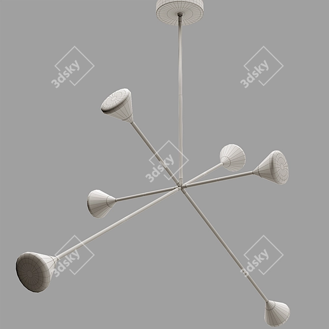 Contemporary Opal Glass Chandelier 3D model image 3