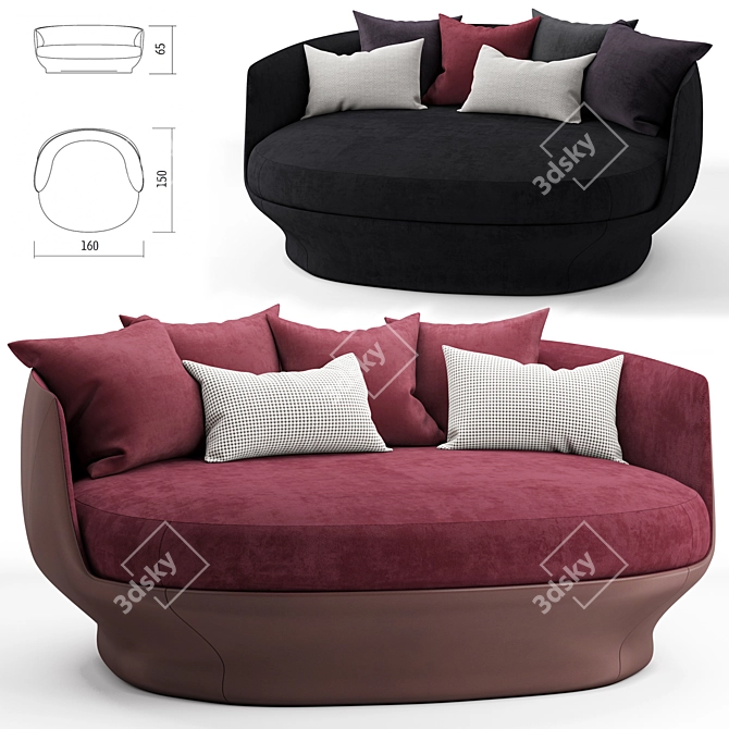 Giorgetti All Around Loung: The Perfect Lounging Companion 3D model image 1