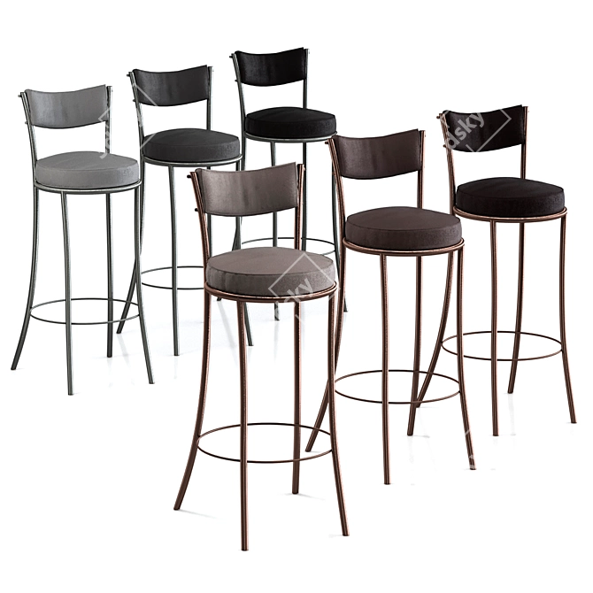 Modern Bar Stool in 6 Colors | 3DsMax Archive 3D model image 1