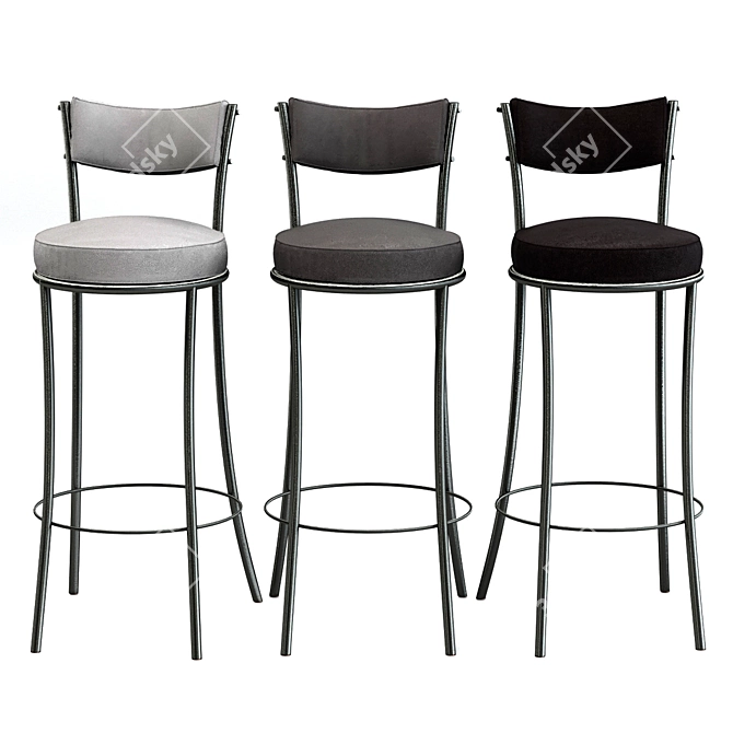 Modern Bar Stool in 6 Colors | 3DsMax Archive 3D model image 2