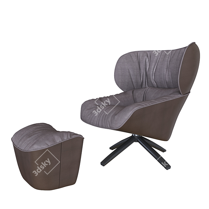 Elegant TABANO Armchair 3D model image 1