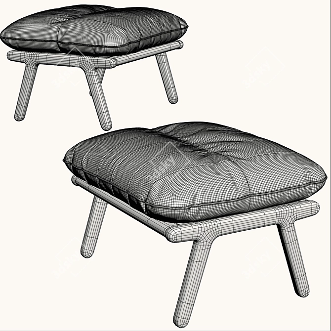 Luxury Leather Footstool: de Sede DS-531 3D model image 2