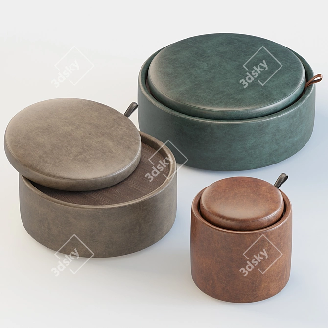 Versatile Storage Pouf: Tumidei Pill 3D model image 3