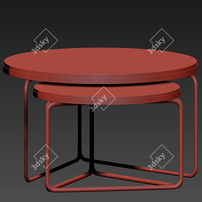 Modern Nest Coffee Table Set 3D model image 3