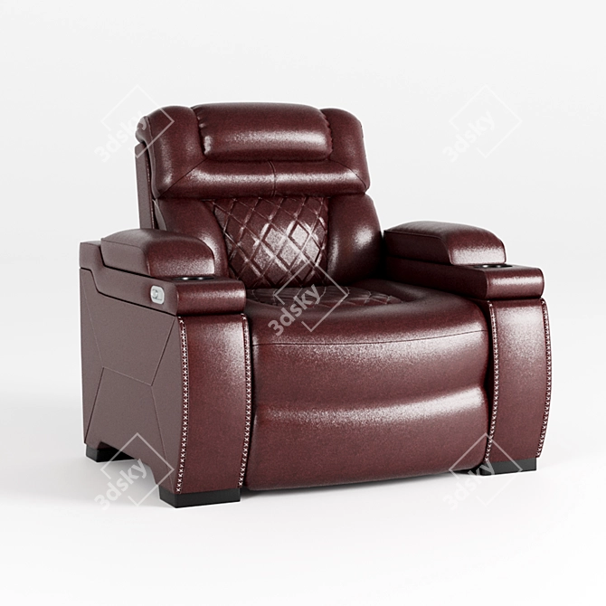 Title: Luxury Chocolate Power Recliner 3D model image 1