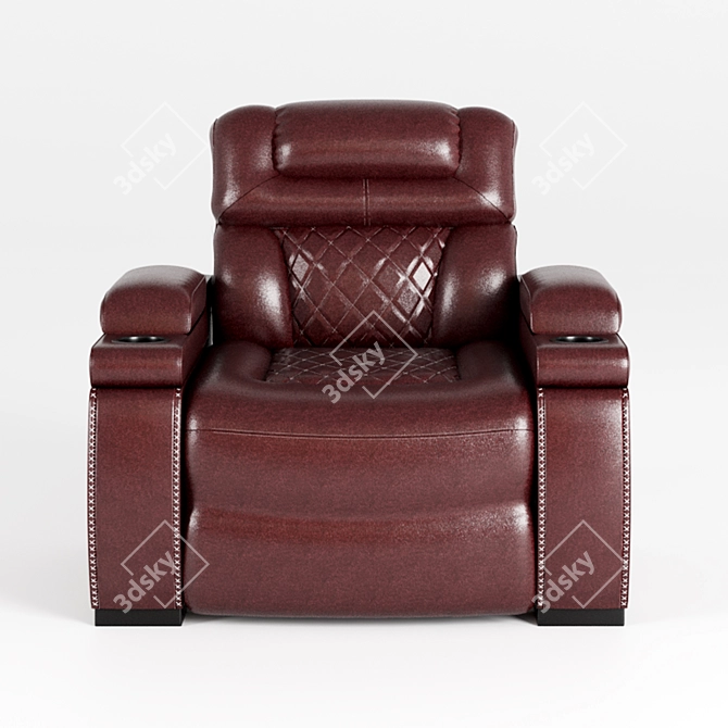 Title: Luxury Chocolate Power Recliner 3D model image 2