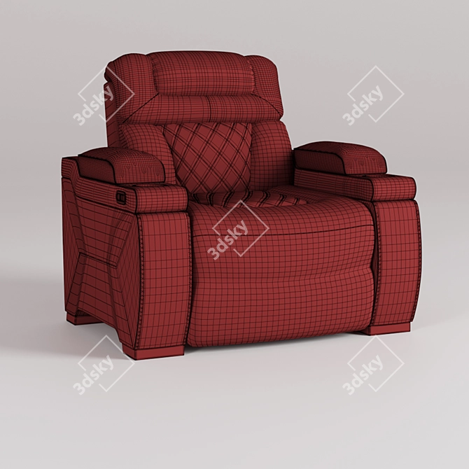 Title: Luxury Chocolate Power Recliner 3D model image 4