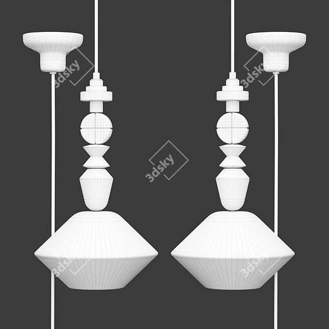 Ferroluce Deco Lariat Pendant: Timeless Elegance 3D model image 2