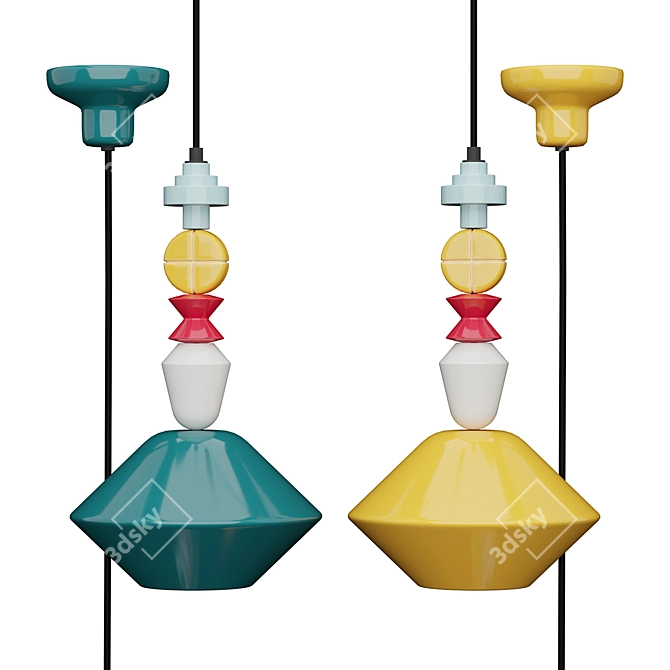 Ferroluce Deco Lariat Pendant: Timeless Elegance 3D model image 3