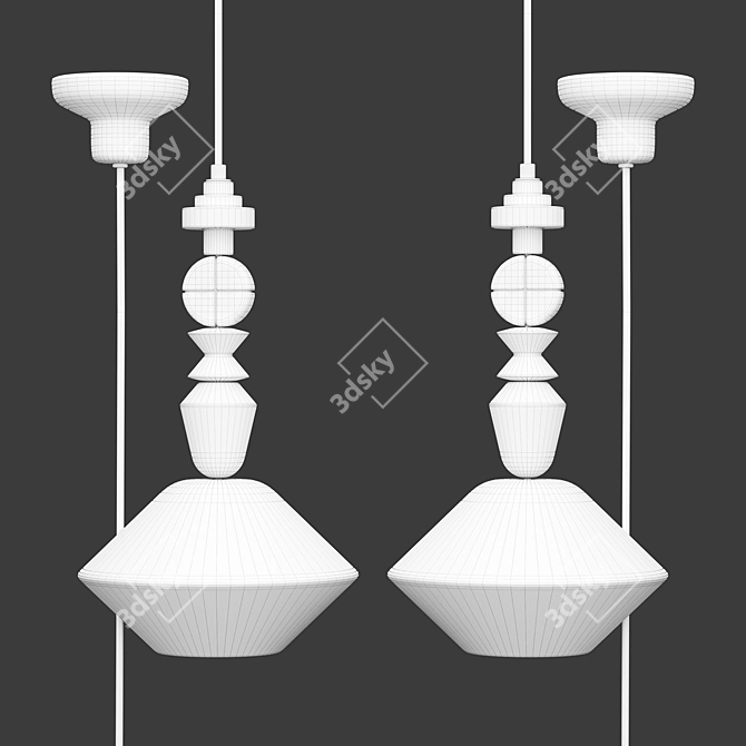 Ferroluce Deco Lariat Pendant: Timeless Elegance 3D model image 5