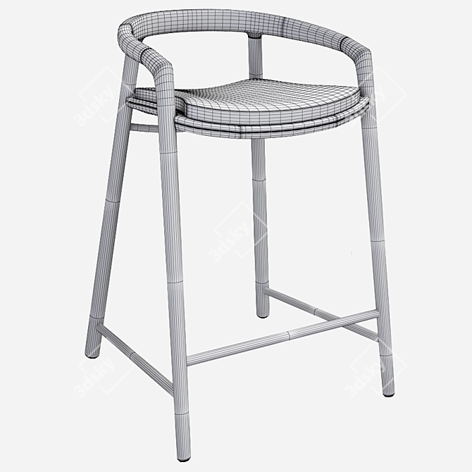 Manutti Solid Barstool - Stylish and Durable 3D model image 2