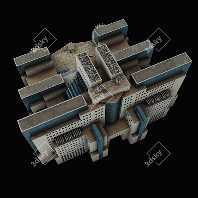 SIS HQ: Iconic London Building 3D model image 5
