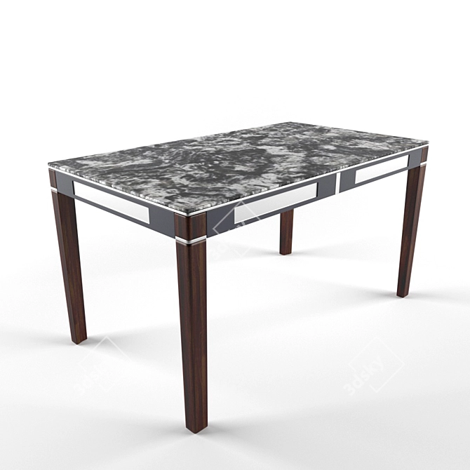 Hemis Dark Walnut Marble Dining Table 3D model image 1