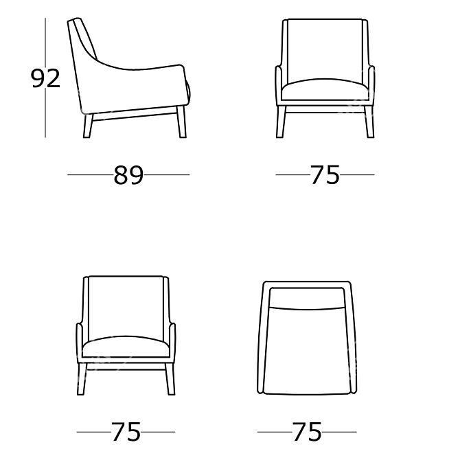 Cozy Arm Sofa: Comfort in a Compact Design 3D model image 2