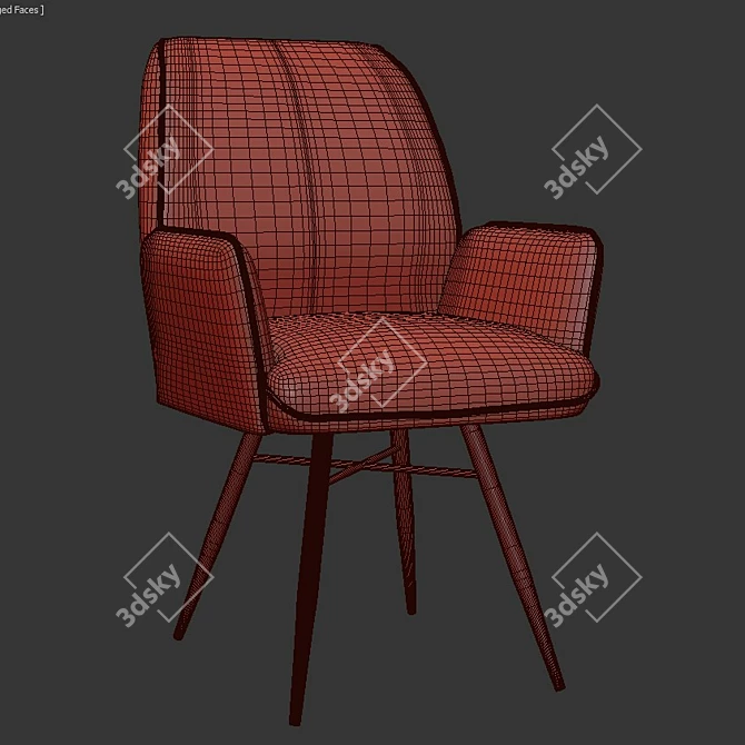 Elegant Sutherland Armchair 3D model image 3