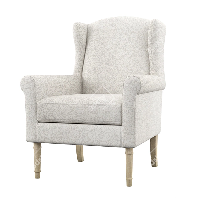 Cozy Comfort Jaxx Wingback Chair 3D model image 1