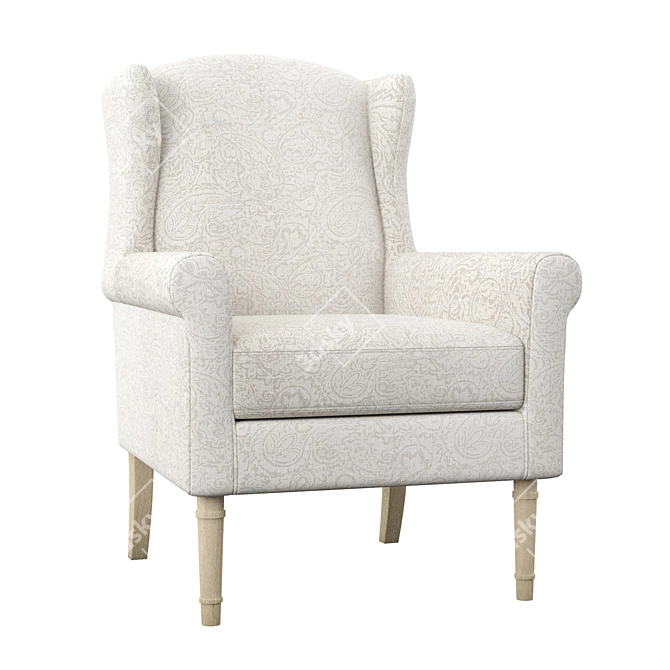 Cozy Comfort Jaxx Wingback Chair 3D model image 2